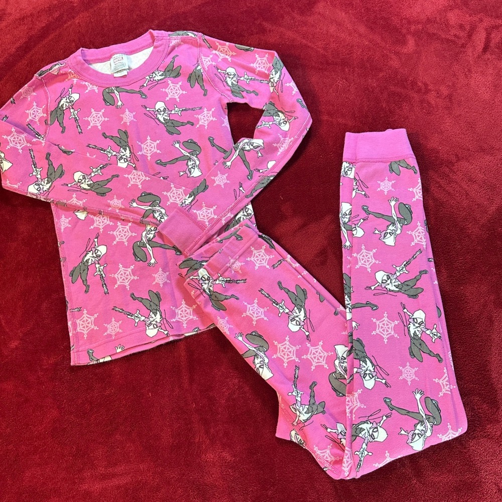 Hanna Andersson Marvel Ghost-Spider Pink Cotton Pajamas Kids Size 10 140cm